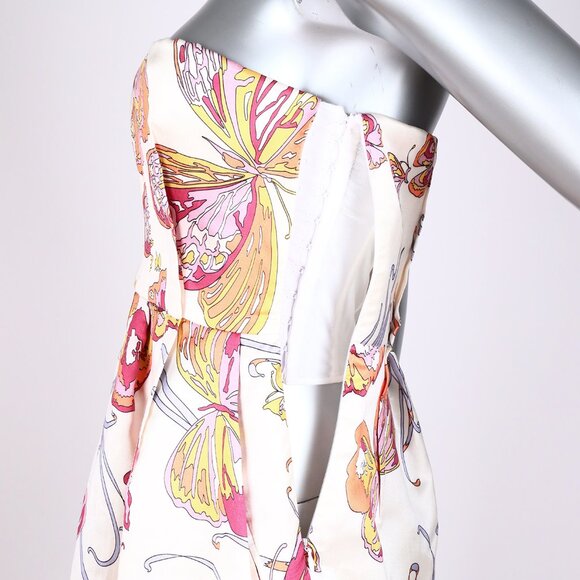 EMILIO PUCCI DRESS BUSTIER STRAPLESS MIKADO BUTTERFLY SILK  sz IT 40 US 4 - Picture 8 of 8